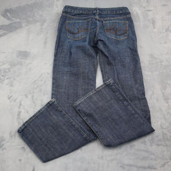 X2 Pants Womens 8L Blue Bootcut Low Rise Button Zip Raw Wash Quality Denim Jeans - Picture 15 of 16